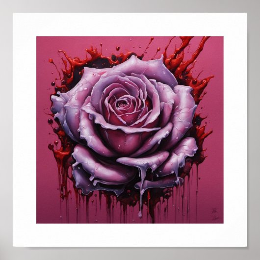Pink Blood Moon Rose Poster (Vorne)