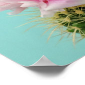 Pink Bloom Atop Spiky Cactus Poster (Ecke)