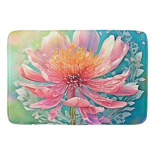 Pink Bloom Butterfly Dream Badematte (Vorderseite)