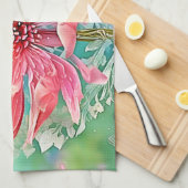 Pink Bloom Butterfly Dream Geschirrtuch (Viertel Falte)