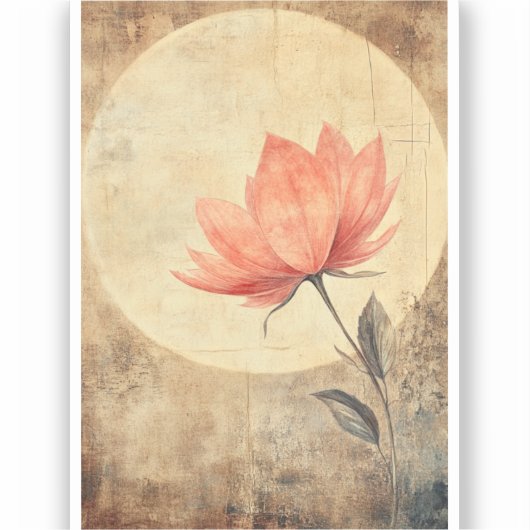 Pink Bloom & Moonlit Serenity Aufkleber (Vorderseite)