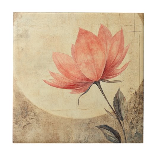 Pink Bloom & Moonlit Serenity Fliese (Vorderseite)