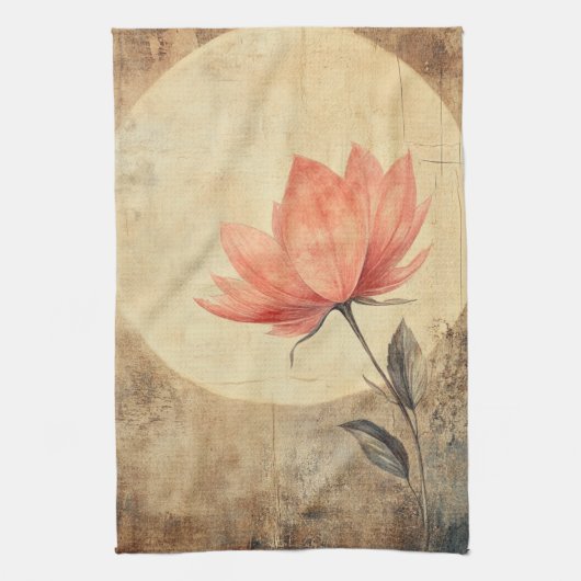 Pink Bloom & Moonlit Serenity Geschirrtuch (Vertikal)