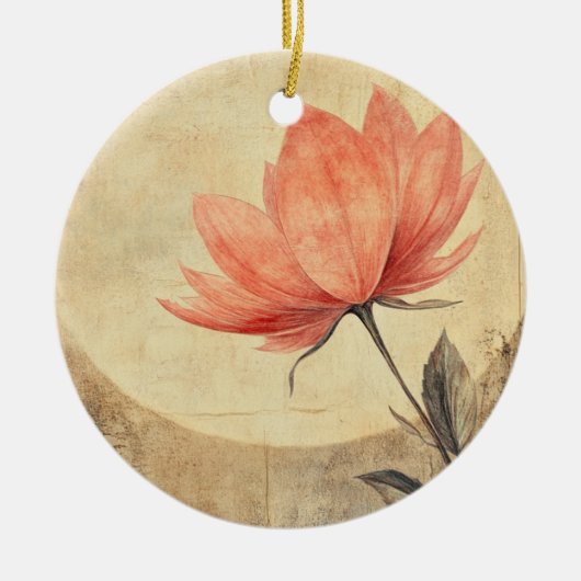 Pink Bloom & Moonlit Serenity Keramik Ornament (Vorne)