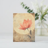 Pink Bloom & Moonlit Serenity Postkarte (Stehend Vorderseite)