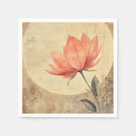 Pink Bloom & Moonlit Serenity Serviette (Vorderseite)