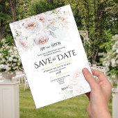 Pink Bloom Rose Save the Date Einladung Hochzeit