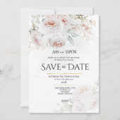 Pink Bloom Rose Save the Date Einladung Hochzeit (Vorderseite)
