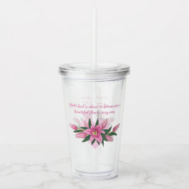Pink Blooming Lilies Babydusche Acryltrinkbecher