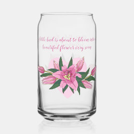 Pink Blooming Lilies Babydusche Dosenglas