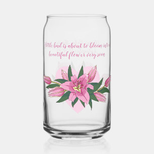 Pink Blooming Lilies Babydusche Dosenglas