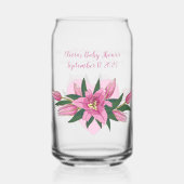 Pink Blooming Lilies Babydusche Dosenglas (Rückseite)