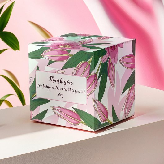 Pink Blooming Lily Danke / Willkommen Geschenkschachtel