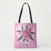 Pink Blooming Lily Sweet Heart Grocereback Tasche (Vorderseite)