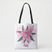 Pink Blooming Lily Sweet Heart Grocereback Tasche (Vorderseite)