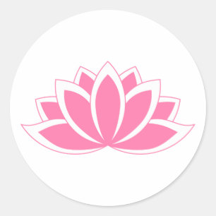 Pink Blooming Lotus Blume Runder Aufkleber