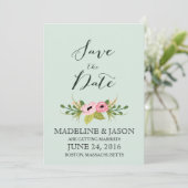 Pink Blooms Save the Date Cards Einladung (Stehend Vorderseite)