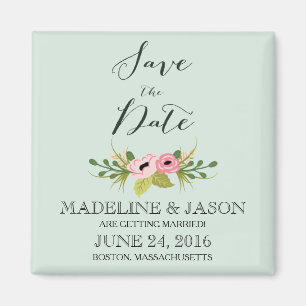 Pink Blooms Save the Date Magnet