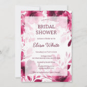Pink Blooms Watercolor Brautparty CUSTOM Einladung (Vorderseite)