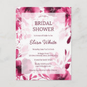 Pink Blooms Watercolor Brautparty CUSTOM Postkarte (Vorderseite)