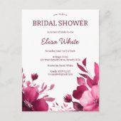 Pink Blooms Watercolor Brautparty CUSTOM Postkarte (Vorderseite)