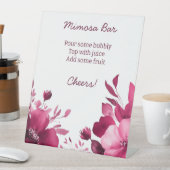 Pink Blooms Watercolor Brautparty CUSTOM Sockelschild (In Situ)