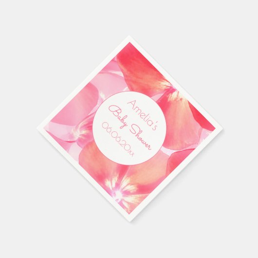 Pink Blossom Babydusche Serviette (Ecke)