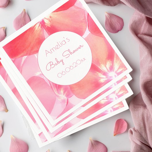 Pink Blossom Babydusche Serviette