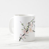 Pink Blossom Bird Kaffeetasse (Vorderseite Links)