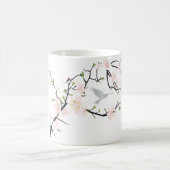 Pink Blossom Bird Kaffeetasse (Mittel)