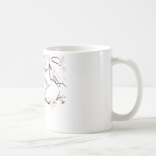 Pink Blossom Bird Kaffeetasse (Rechts)