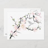 Pink Blossom Bird Postkarte (Vorne/Hinten)