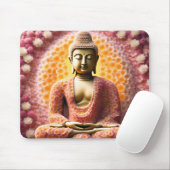 Pink Blossom Blume Buddha Meditation Mousepad (Mit Mouse)