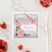 Pink Blossom, Bows & Diamonds 100. Serviette (Beispiel)