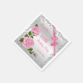 Pink Blossom, Bows & Diamonds 100. Serviette (Ecke)