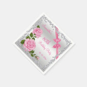 Pink Blossom, Bows & Diamonds 80. Serviette (Ecke)