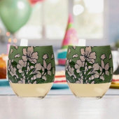 Pink Blossom Cascade  Weinglas Ohne Stiel