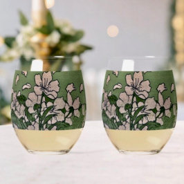 Pink Blossom Cascade  Weinglas Ohne Stiel