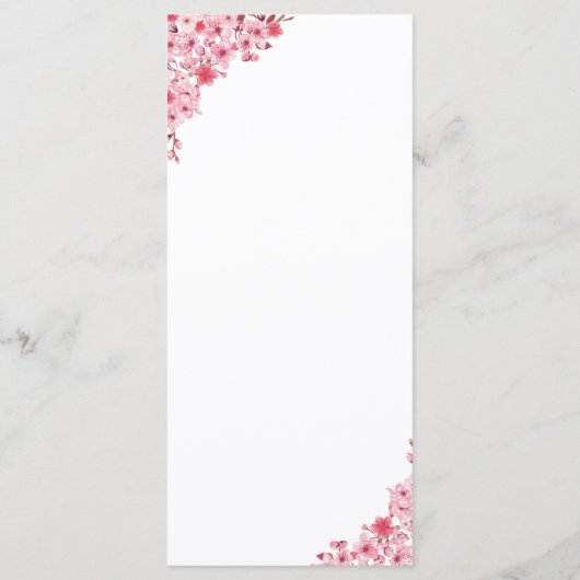 Pink Blossom – Elegant Sakura Flowers Wedding Programm (Rückseite)