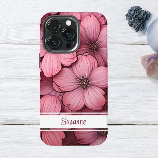 Pink Blossom Floral iPhone 13 Fall individuell ein Hülle