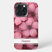Pink Blossom Floral iPhone 13 Fall individuell ein Hülle (Hinten)