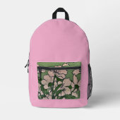 Pink Blossom Green    Bedruckter Rucksack (Vorderseite)