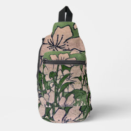 Pink Blossom Green   Crossbody Bag