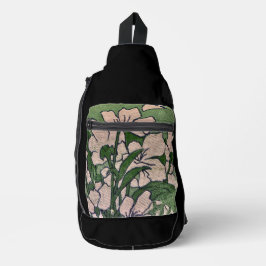 Pink Blossom Green  Crossbody Bag