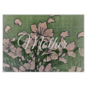 Pink Blossom Green Cutting Board Schneidebrett (Vorderseite)