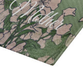 Pink Blossom Green Cutting Board Schneidebrett (Ecke)