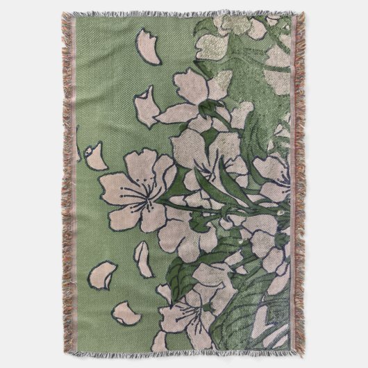 Pink Blossom Green   Decke (Vorderseite Vertikal)