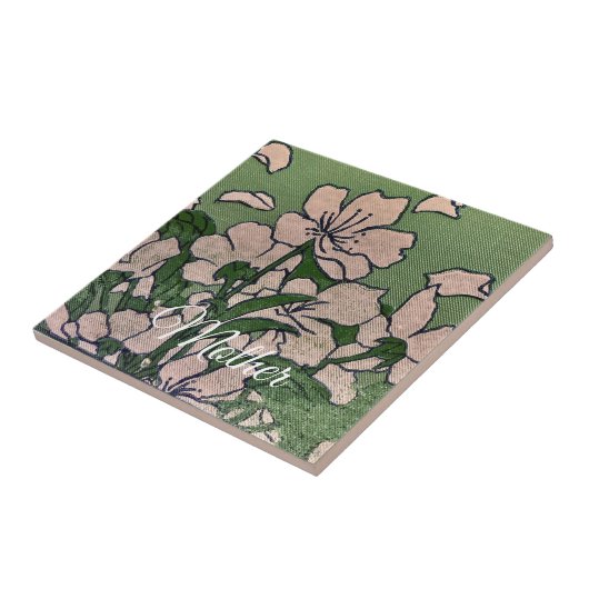 Pink Blossom Green Fliese (Seite)