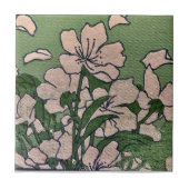 Pink Blossom Green Fliese (Vorderseite)