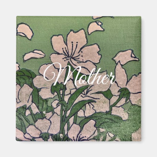Pink Blossom Green  Magnet (Vorne)